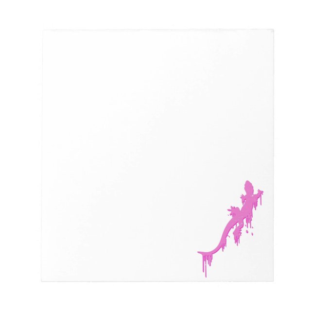 Bloc De Notas Salamandra rosa con gota de pintura (Frente)