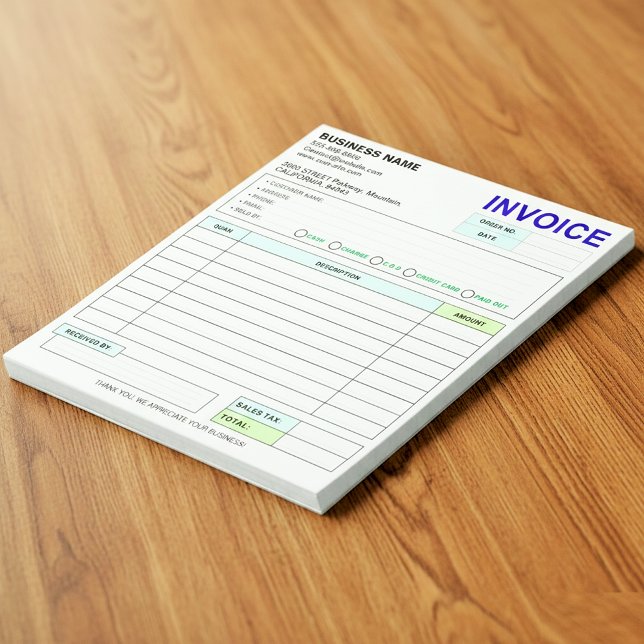 Bloc De Notas Sales Invoice Receipt | Company / Business Name (Custom Duplicate Sales Invoice Receipt Books)