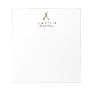 Bloc De Notas Salón de pelo de las tijeras de oro personalizadas