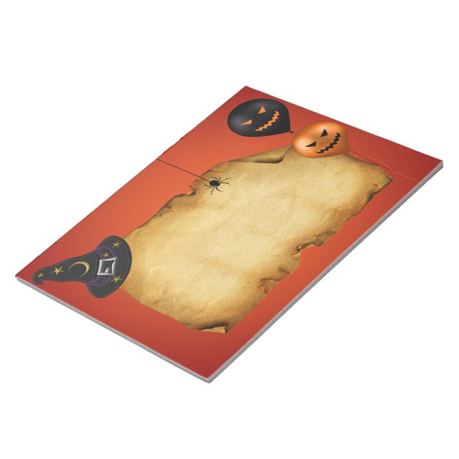 Bloc De Notas Saludo del viejo pergamino de Halloween (Lado Derecho)