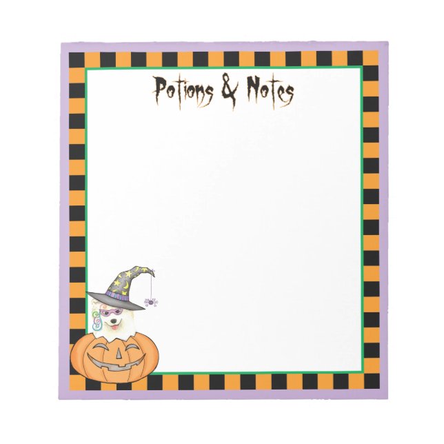 Bloc De Notas Samoyedo de Halloween (Frente)