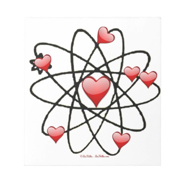 Bloc De Notas San Valentín Corazones Rojos Atómicos (Frente)