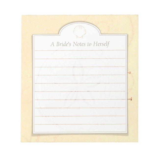 Bloc De Notas Sand Dollar Beach Art Personalizado Idea Notepad (Frente)
