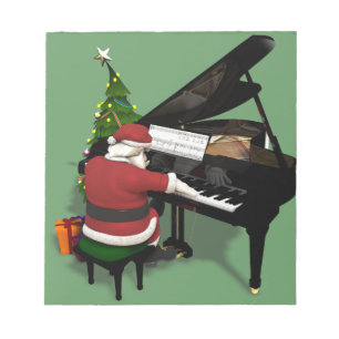 Bloc De Notas Santa Claus jugando al piano