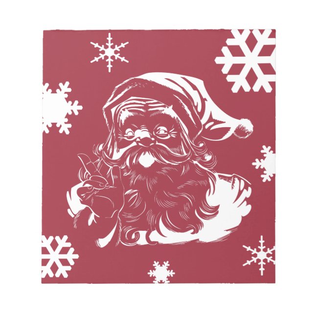 Bloc De Notas Santa Claus Snowflakes Christmas red Holiday (Frente)