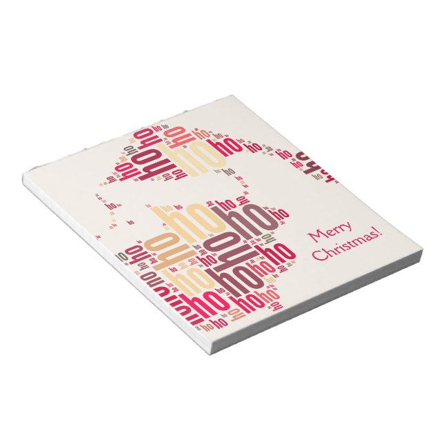 Bloc De Notas Santa Claus wordcloud Ho Ho Ho (Lado Derecho)