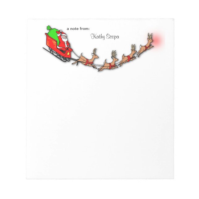 Bloc De Notas Santa Claus y Reno volando (Frente)