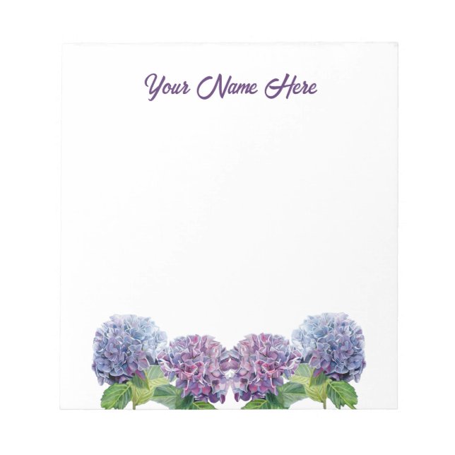 Bloc De Notas Sapphire Blues Hydrangeas Notepad (Frente)