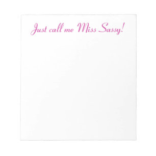 Bloc De Notas Sassy Miss Cute Girly Graciosa Actitud