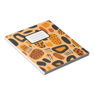 Bloc De Notas "Savanna Pop: Vibes tribales en Naranja y negro"