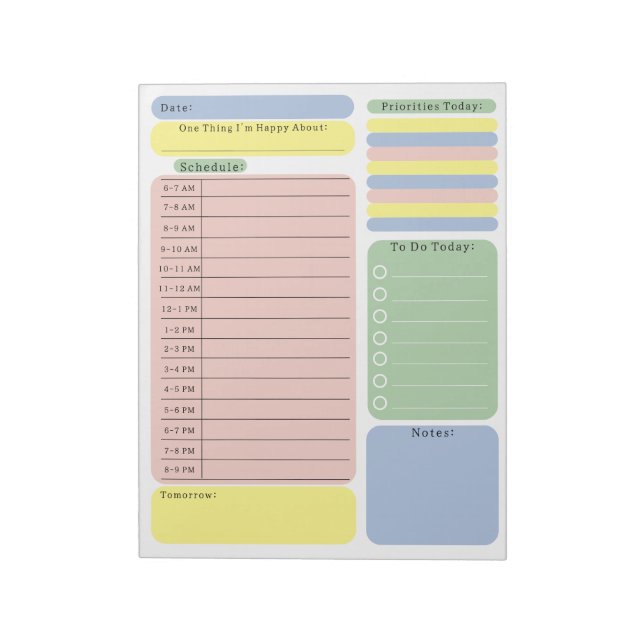Bloc De Notas Schedule To Do Planner Checklist Organising Notes (Lado Izquierdo)