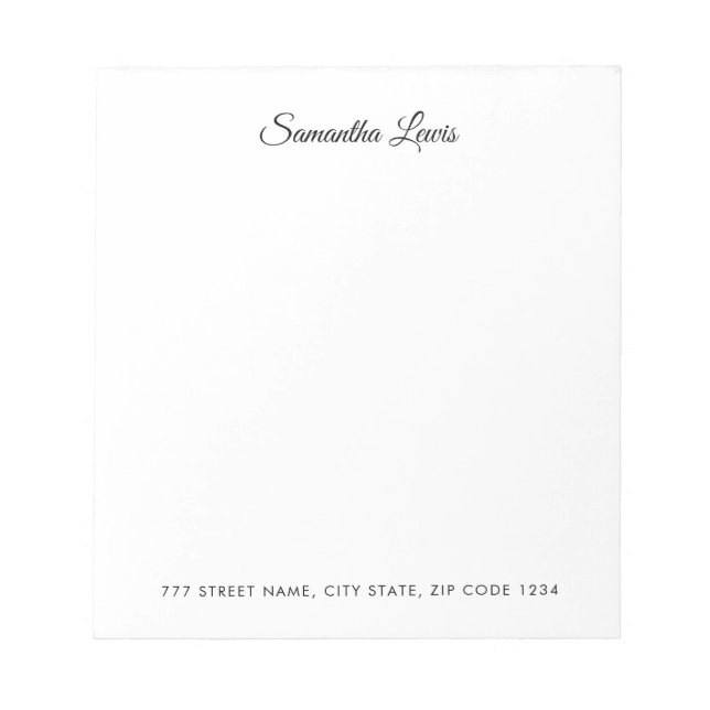 Bloc De Notas Script Profesional Simple Elegante (Frente)