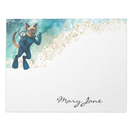 Bloc De Notas Scuba Cat Diving Blue Wet Suit