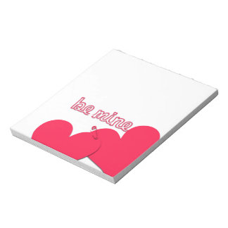 Bloc De Notas Sé mío dos corazones Pin de seguridad Notepad de S