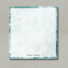 Bloc De Notas Seafoam Silver Border Elegant Custom Script Name