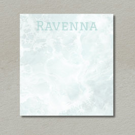 Bloc De Notas Seafoam Silver Opacity Elegant Custom Script Name