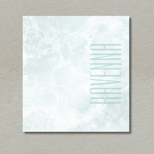 Bloc De Notas Seafoam Silver Opacity Elegant Custom Script Name (Subido por el creador)
