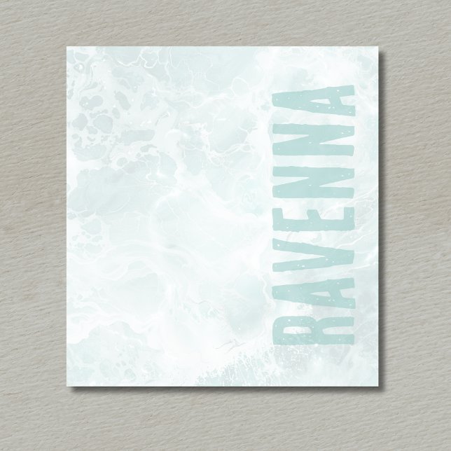 Bloc De Notas Seafoam Silver Opacity Elegant Custom Script Name (Subido por el creador)