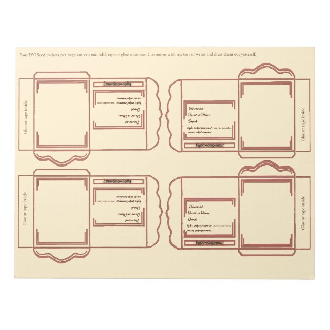 Bloc De Notas Seed Packet coral brown DYI Notepad (Frente)