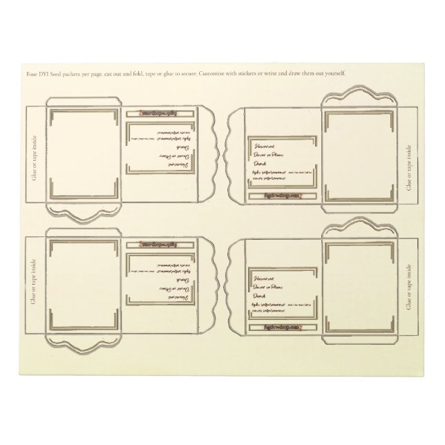 Bloc De Notas Seed Packet cream DYI Notepad (Frente)