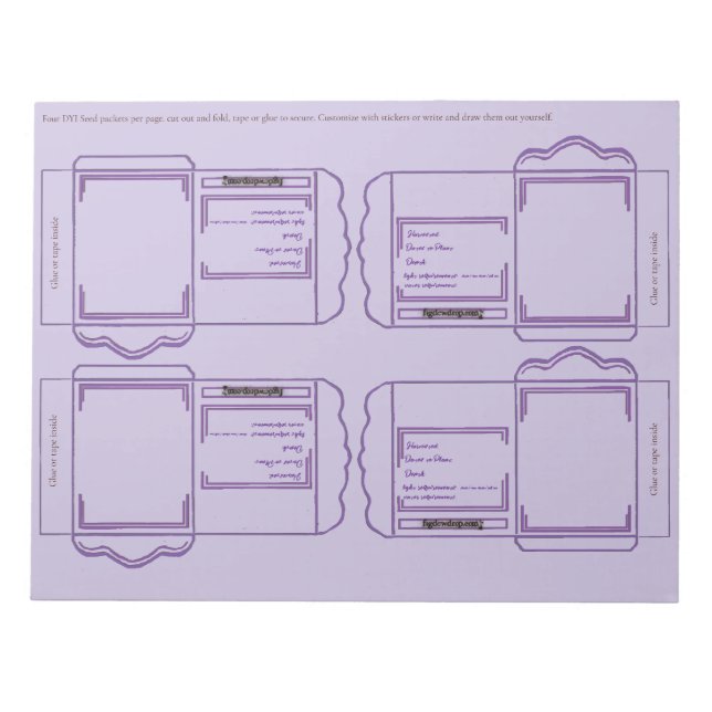 Bloc De Notas Seed Packet purple DYI Notepad (Frente)