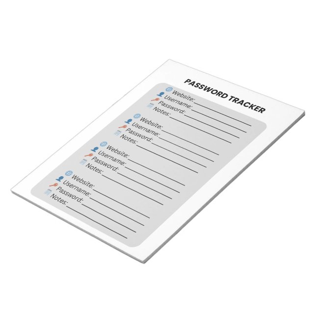 Bloc De Notas Seguidor de Contraseñas Minimalista  (Lado Derecho)