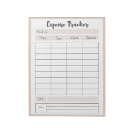 Bloc De Notas Seguimiento de gastos personalizado