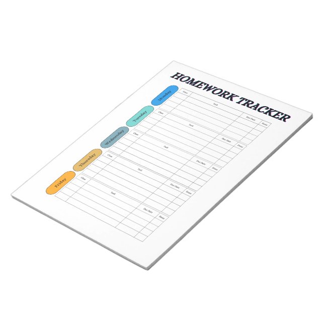 Bloc De Notas Seguimiento de Tareas Personalizable (Lado Derecho)