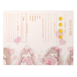 Bloc De Notas Self care blush pink and gold Watercolor planner 