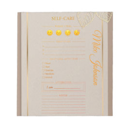 Bloc De Notas Self Care classic Planner gold luxury watercolo