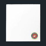 Bloc De Notas Sello del Cuerpo de Marines - Plano<br><div class="desc">Este diseño muestra el emblemático sello del Cuerpo de Marines en un estilo atrevido y detallado. Representando el honor,  la fuerza y la tradición del Cuerpo de Marines de los Estados Unidos,  este emblema es un homenaje atemporal a su legado y dedicación.</div>
