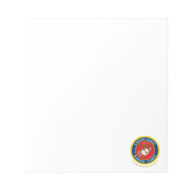 Bloc De Notas Sello del Cuerpo de Marines - Plano (Frente)