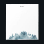 Bloc De Notas Selva de invierno azul acuarela<br><div class="desc">Una pancarta de inspiración mediterránea de invierno con ilustraciones de color azul selva. Este bloc de notas del bosque acuático será perfecto como regalo personalizado.</div>