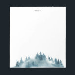 Bloc De Notas Selva de invierno azul acuarela<br><div class="desc">Una pancarta de inspiración mediterránea de invierno con ilustraciones de color azul selva. Este bloc de notas del bosque acuático será perfecto como regalo personalizado.</div>