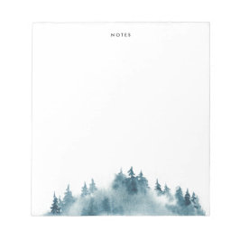 Bloc De Notas Selva de invierno azul acuarela