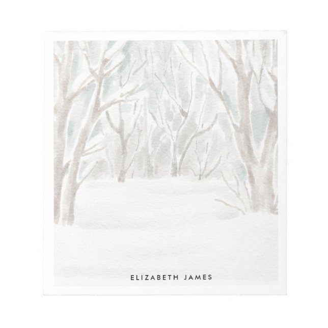 Bloc De Notas Selva de invierno de acuarela rusa personalizada (Frente)