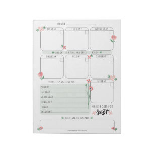 Bloc De Notas Semana con un vistazo a la nota del planificador