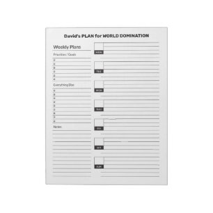 Bloc de notas semanal con línea simple y funcional