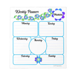 Bloc de notas semanal de planificación con flores