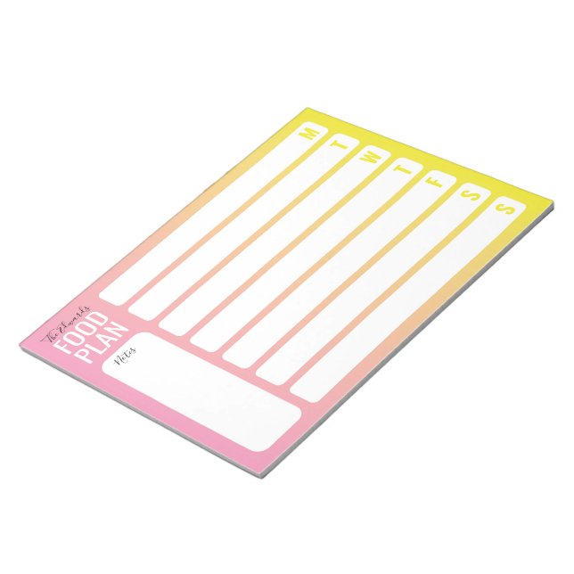 Bloc de notas semanal de planificación de comidas  (Lado Derecho)