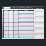 Bloc de notas semanal de planificación de comidas<br><div class="desc">Utilice este bloc de notas de 8, 5" x 11" para planificar sus comidas (o las de su familia) durante la semana. Estas sábanas desgarradoras, cada una con días codificados por colores de la semana, son perfectas para mantener una comida saludable y estar organizada, con una columna para tu lista...</div>