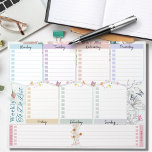 Bloc De Notas Semanal Para Hacer Lista Flor Mariposa Tema<br><div class="desc">El "Bilepad de tamaño de letra del tema de la mariposa de flores de lista semanal" es una herramienta organizativa basada en papel diseñada para ayudar a las personas a planificar y rastrear sus tareas y objetivos semanales. El bloc de notas tiene un diseño de flores y mariposas coloridas y...</div>