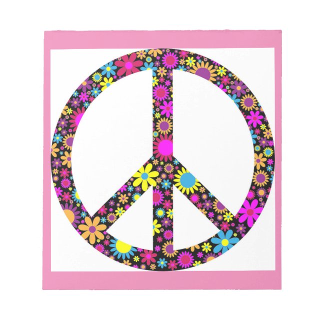 BLOC DE NOTAS SEÑAL DE PAZ DE FLORAL GROOVY (Frente)
