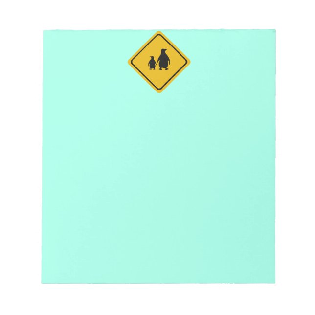 Bloc De Notas señal de ruta de pingüino (Frente)