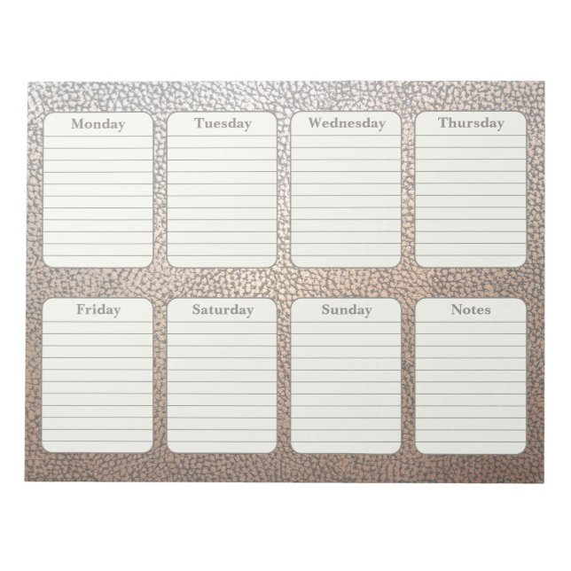 Bloc De Notas Sencilla planificación semanal - Lágrima de cuero  (Frente)