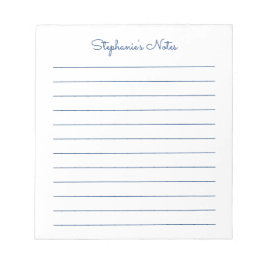 Bloc De Notas Sencillamente Elegante Navy Blue Lined Personaliza