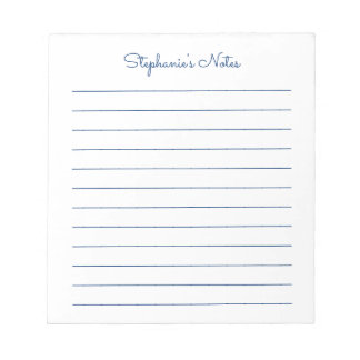 Bloc De Notas Sencillamente Elegante Navy Blue Lined Personaliza