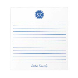 Bloc De Notas Sencillamente Elegante Nombre de Monograma con Lin