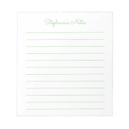 Bloc De Notas Sencillamente Elegante Verde Sabio Personalizado
