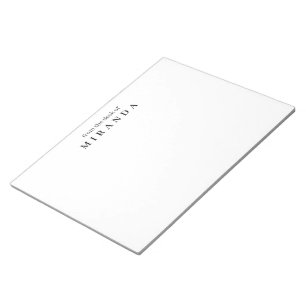 Bloc De Notas Sencillo Elegante De Parte De Escritura